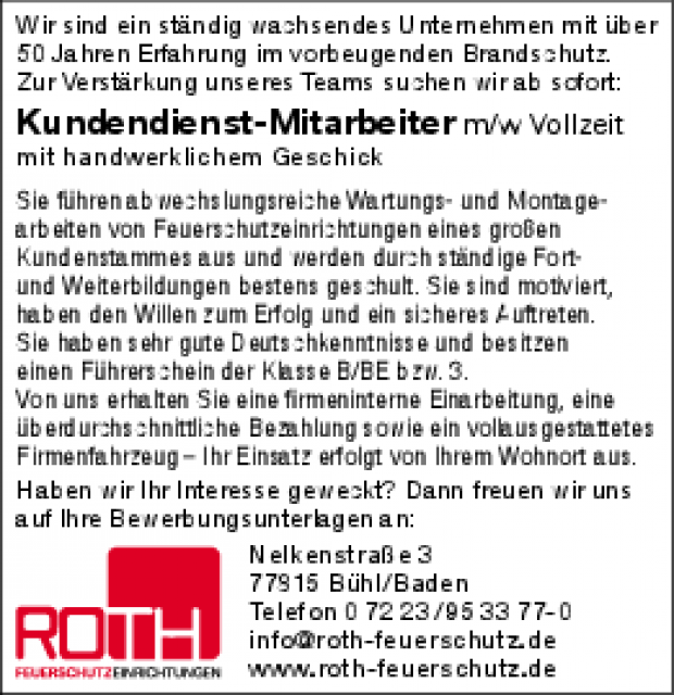 Kundendienst-Mitarbeiter (m/w) Kundendienst-Mitarbeiter (m/w)