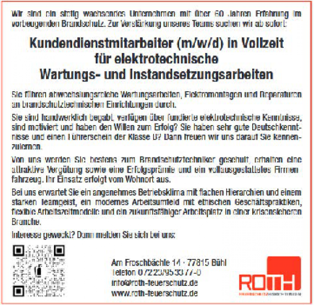 Kundendienstmitarbeiter in Vollzeit (m/w/d)